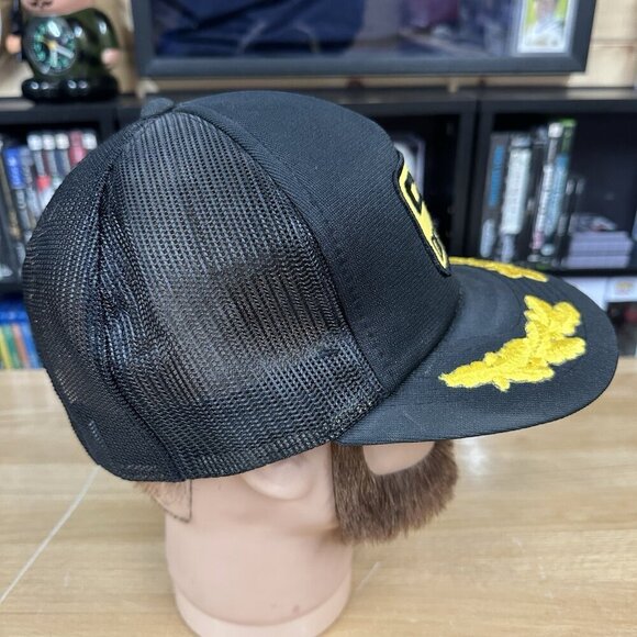 Vtg CAT Diesel Power Patch Hat Black Mesh Snapback Scrambled Eggs REGD - Picture 3 of 5